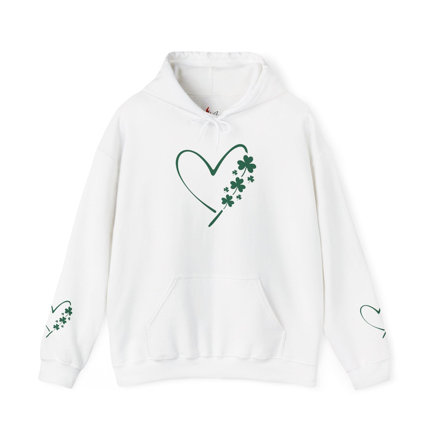 Lucky Heart Floral Hoodie for Unisex - St. Patrick's Day Sweatshirt