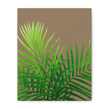 Tropical Leaf Matte Canvas Wall Art with a nude background