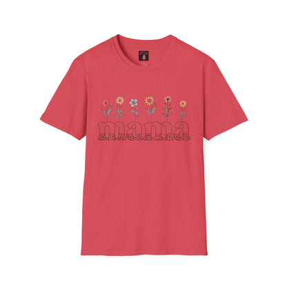 Floral Mama T-Shirt for Moms - Unisex Softstyle Tee