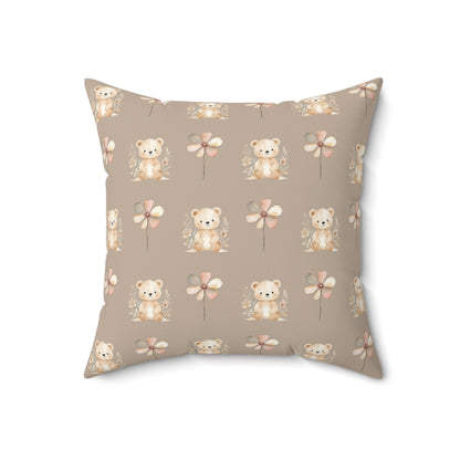 Cute Floral Bear Decorative Pillow for Cozy Spaces