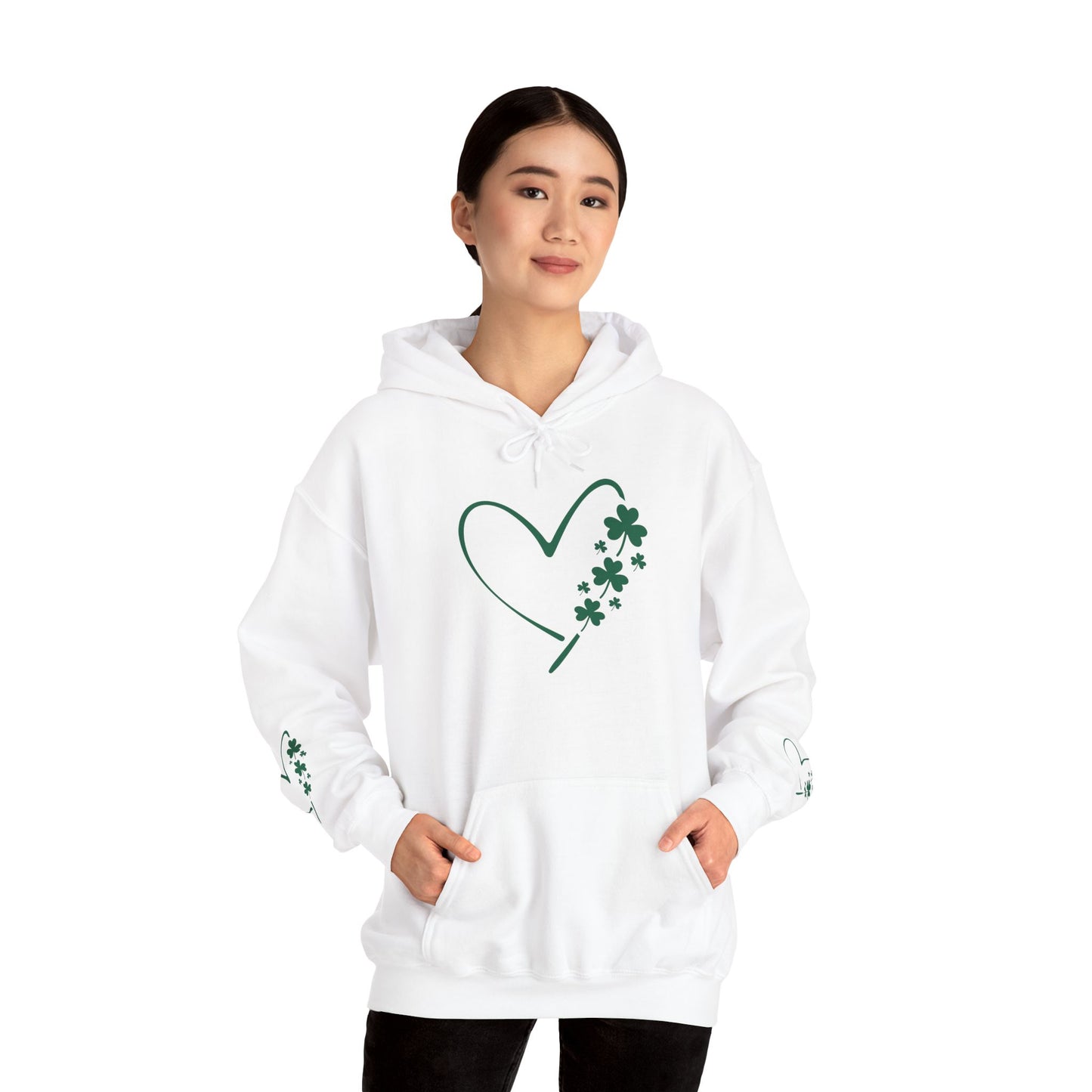 Lucky Heart Floral Hoodie for Unisex - St. Patrick's Day Sweatshirt