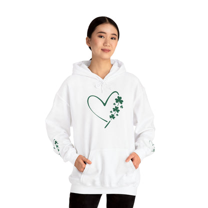 Lucky Heart Floral Hoodie for Unisex - St. Patrick's Day Sweatshirt