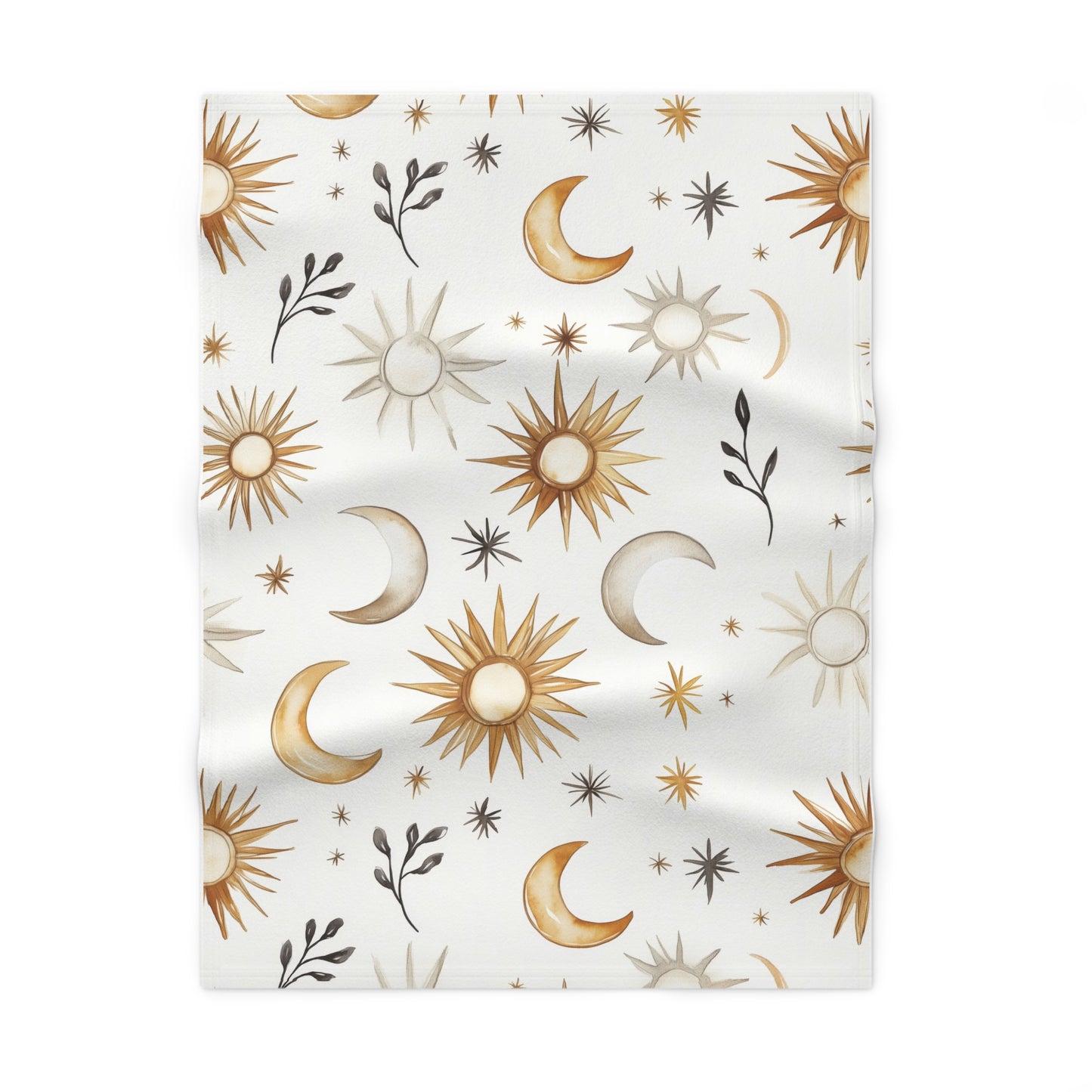 Cozy Star and Moon Design -Celestial Soft Fleece Baby Blanket