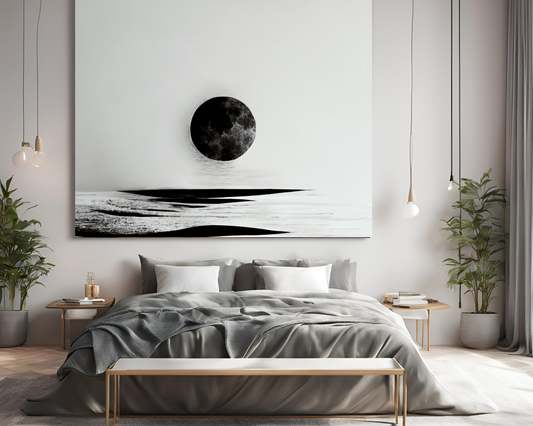Moonlit Canvas Gallery Wrap - Elegant Wall Art for Home Décor