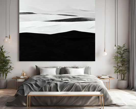 Minimalist Black and White Canvas Art - Modern Home Decor