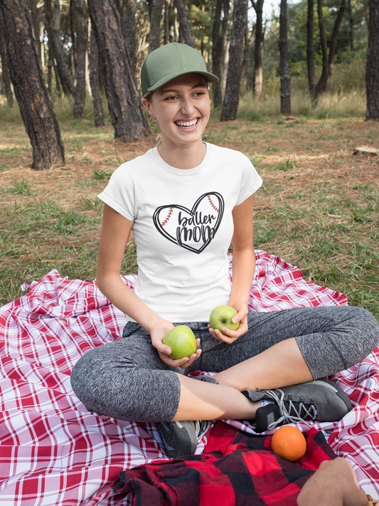 Baller Mom T-Shirt - Unisex Softstyle Tee for Sports Moms