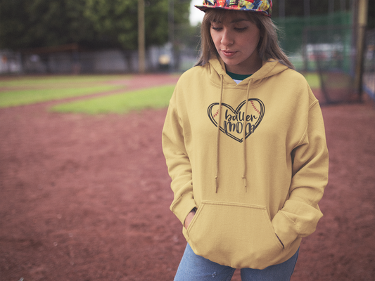 Baller Mom Fleece Hoodie - Cozy Midweight Sweatshirt for Sports Enthusiasts