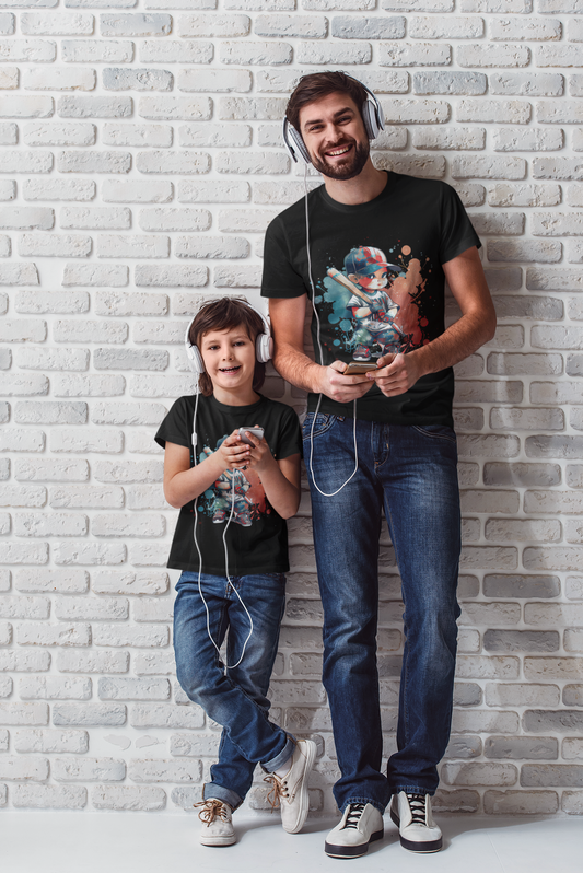 Baseball Kid Splash Art T-Shirt - Creative Unisex Soft style Tee