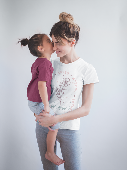 'Loved, Strong, Beautiful, Mom' Floral Design