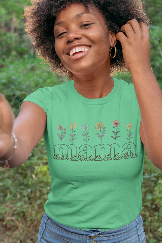Floral Mama T-Shirt for Moms - Unisex Softstyle Tee