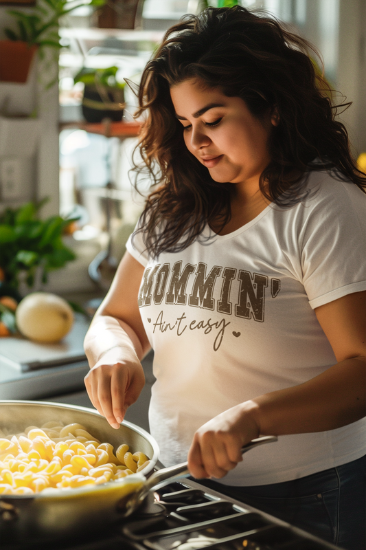 Mommin' Ain't Easy Unisex Softstyle T-Shirt - Comfy Graphic Tee for Moms