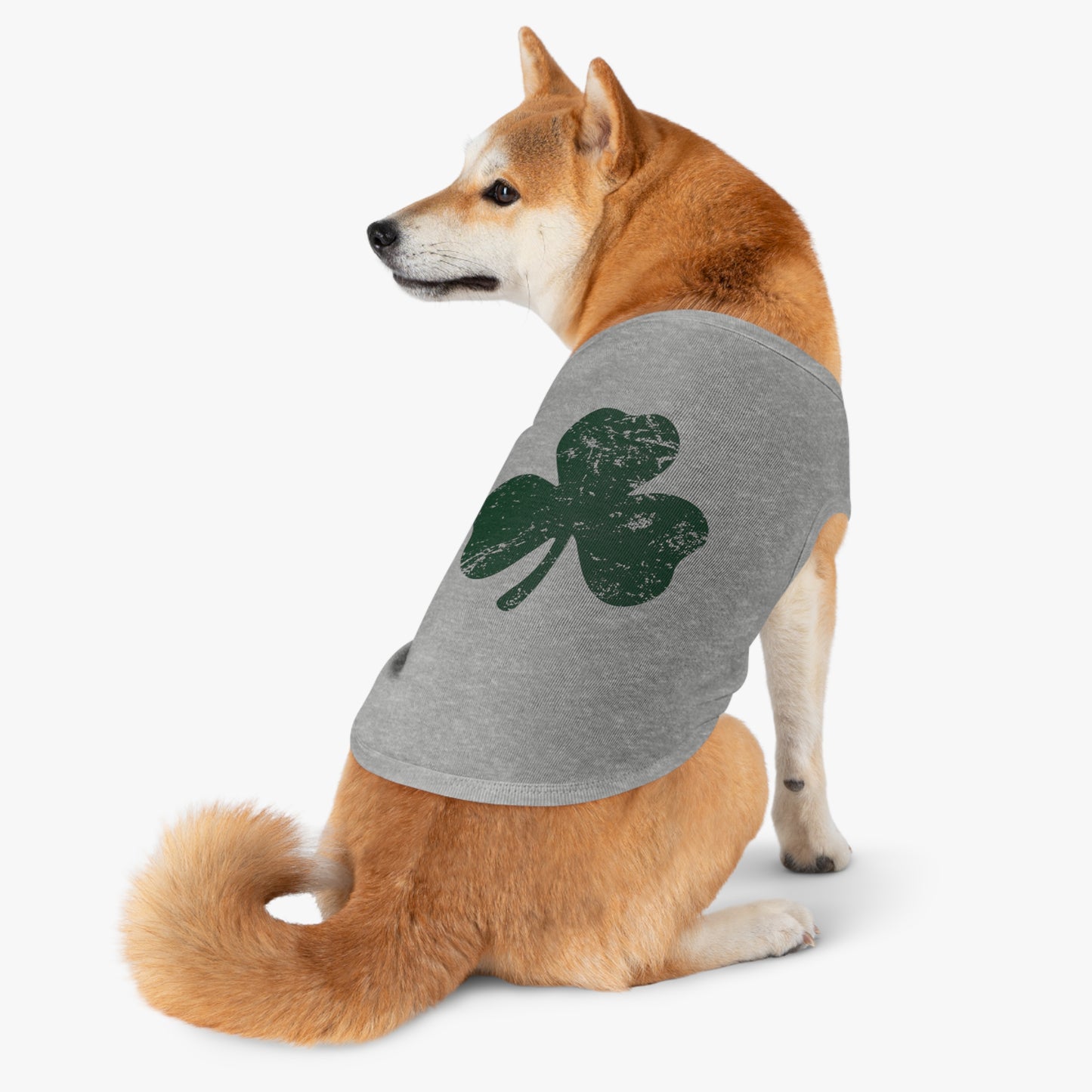 St. Patrick's Day Pet Tank Top with Shamrock Design
