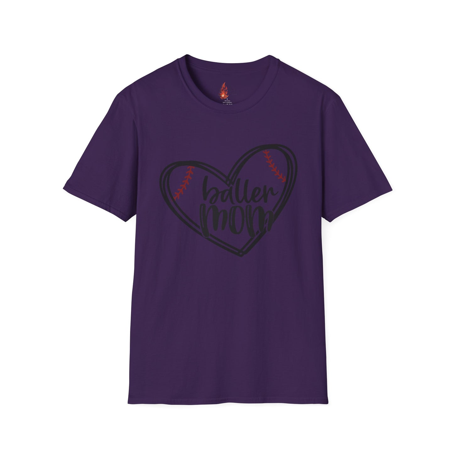 Baller Mom T-Shirt - Unisex Softstyle Tee for Sports Moms