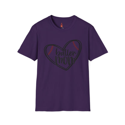 Baller Mom T-Shirt - Unisex Softstyle Tee for Sports Moms