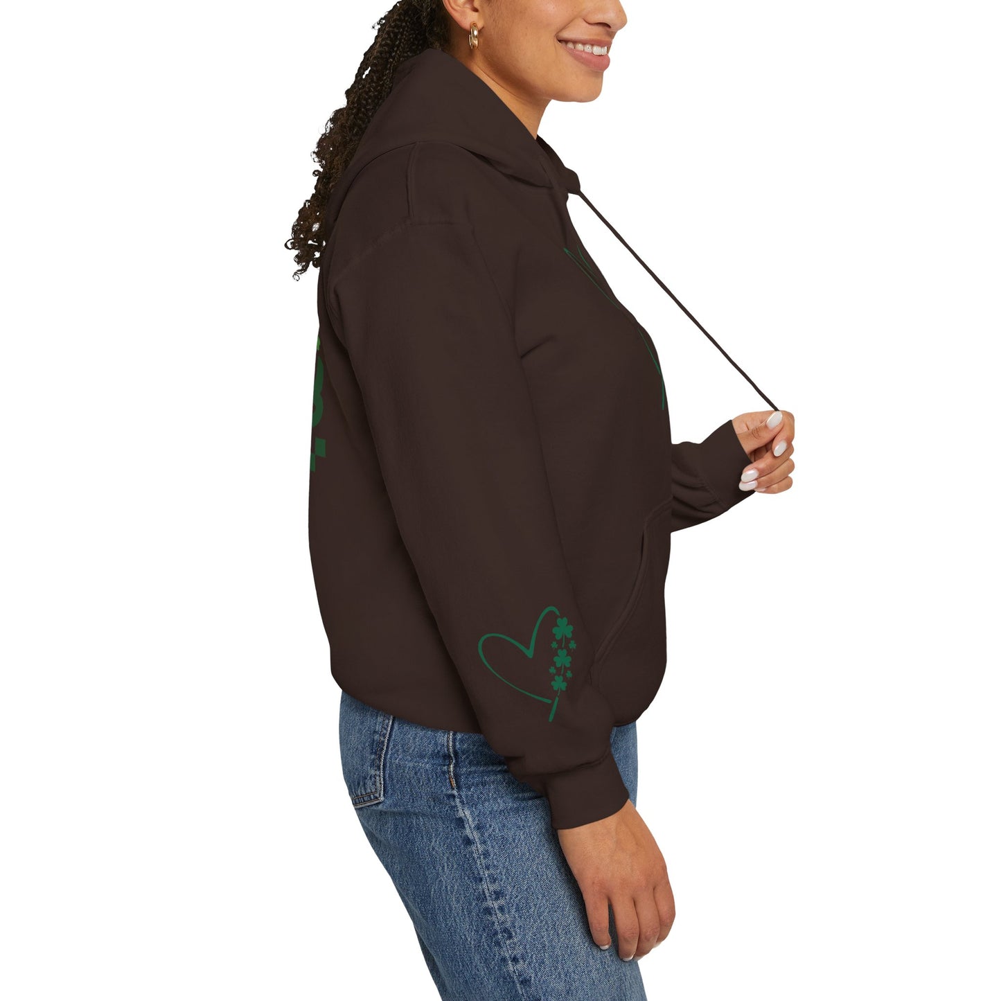 Lucky Heart Floral Hoodie for Unisex - St. Patrick's Day Sweatshirt