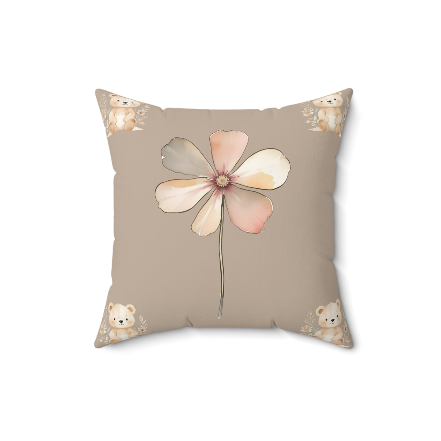 Cute Floral Bear Decorative Pillow for Cozy Spaces