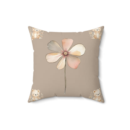 Cute Floral Bear Decorative Pillow for Cozy Spaces