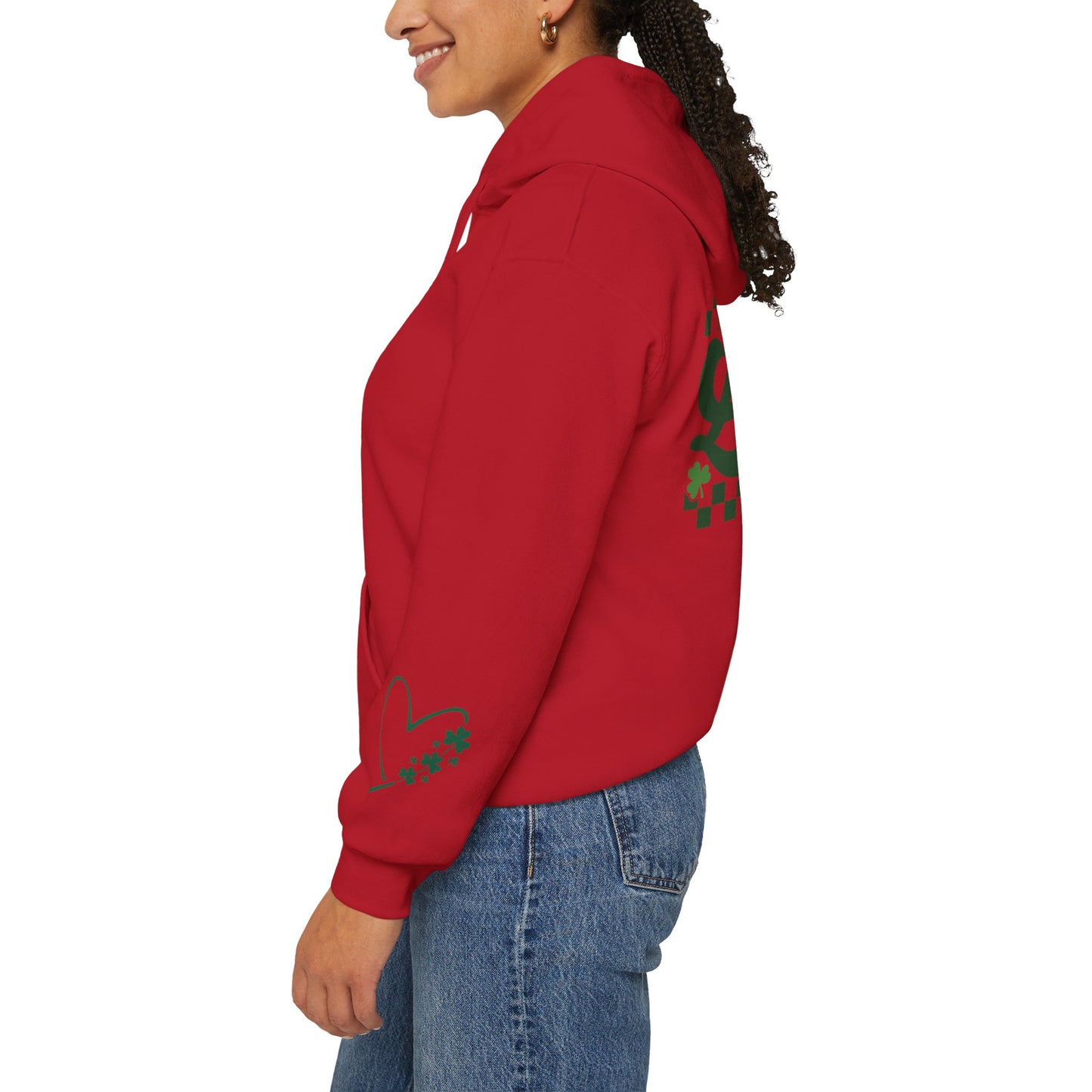 Lucky Heart Floral Hoodie for Unisex - St. Patrick's Day Sweatshirt