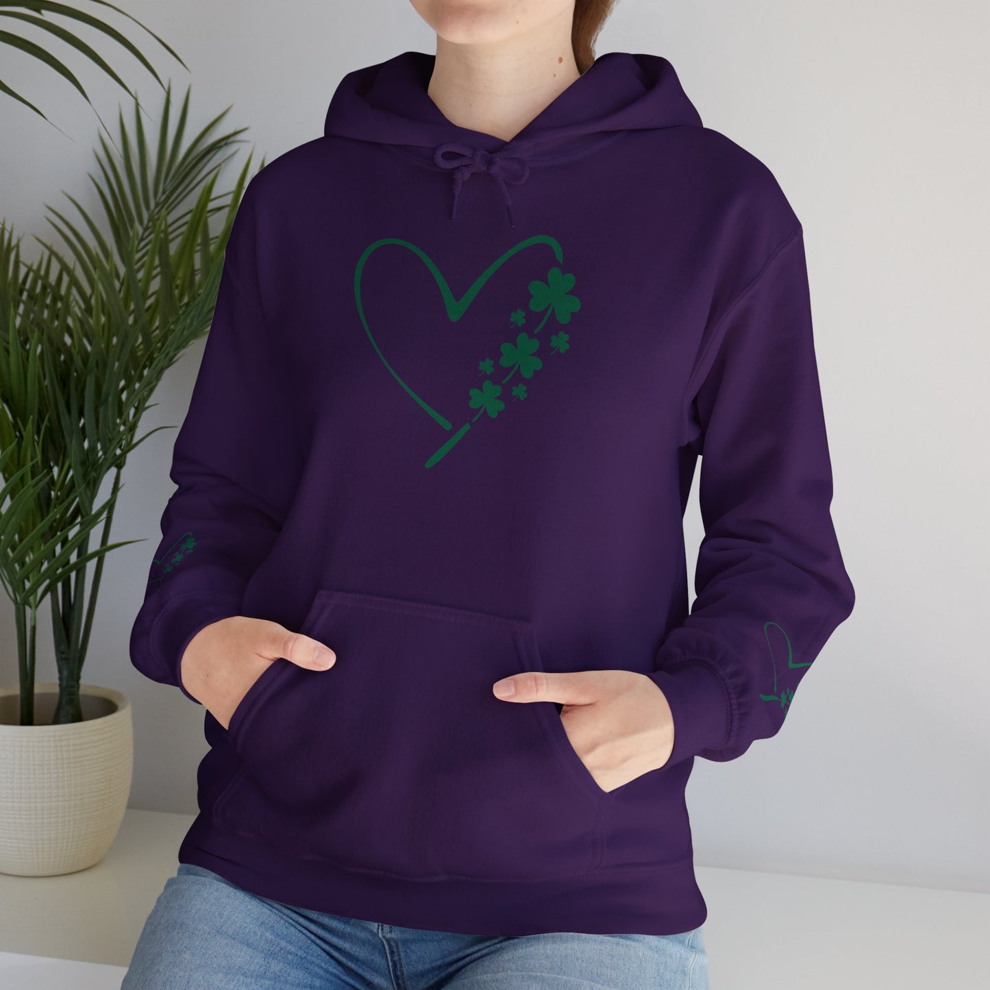 Lucky Heart Floral Hoodie for Unisex - St. Patrick's Day Sweatshirt
