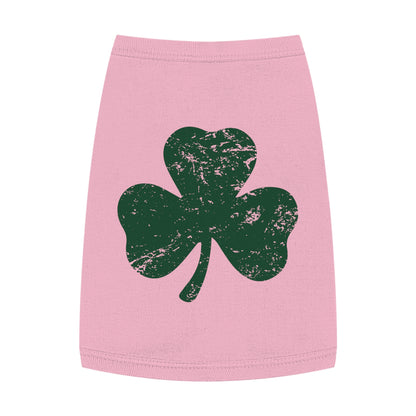 St. Patrick's Day Pet Tank Top with Shamrock Design