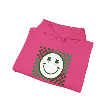 St. Patrick's Day Green Checker Smiley Hoodie