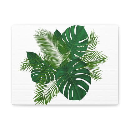 Palm Leaves White Background Matte Canvas