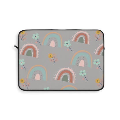 Colorful Rainbow Laptop Sleeve - Cute Floral Design for Everyday Use