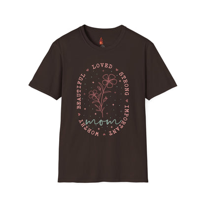 'Loved, Strong, Beautiful, Mom' Floral Design