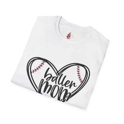 Baller Mom T-Shirt - Unisex Softstyle Tee for Sports Moms