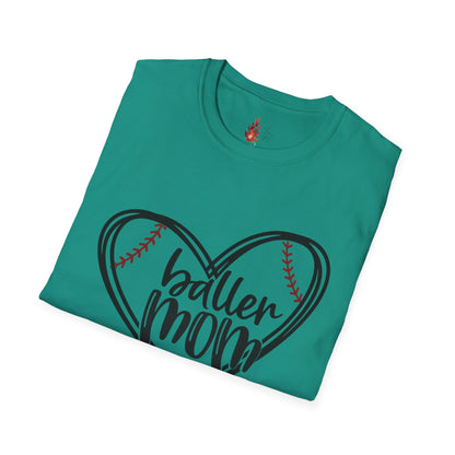Baller Mom T-Shirt - Unisex Softstyle Tee for Sports Moms