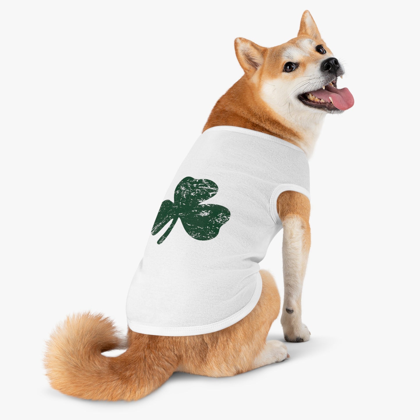 St. Patrick's Day Pet Tank Top with Shamrock Design