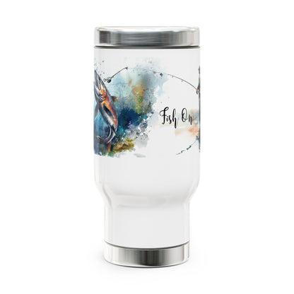 "Fish On" Design - Stainless Steel Travel Mug,
