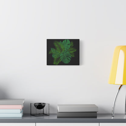 Canvas Art Palm Leaves with a black background