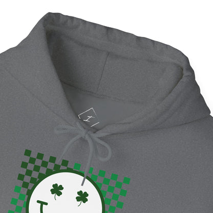 St. Patrick's Day Green Checker Smiley Hoodie