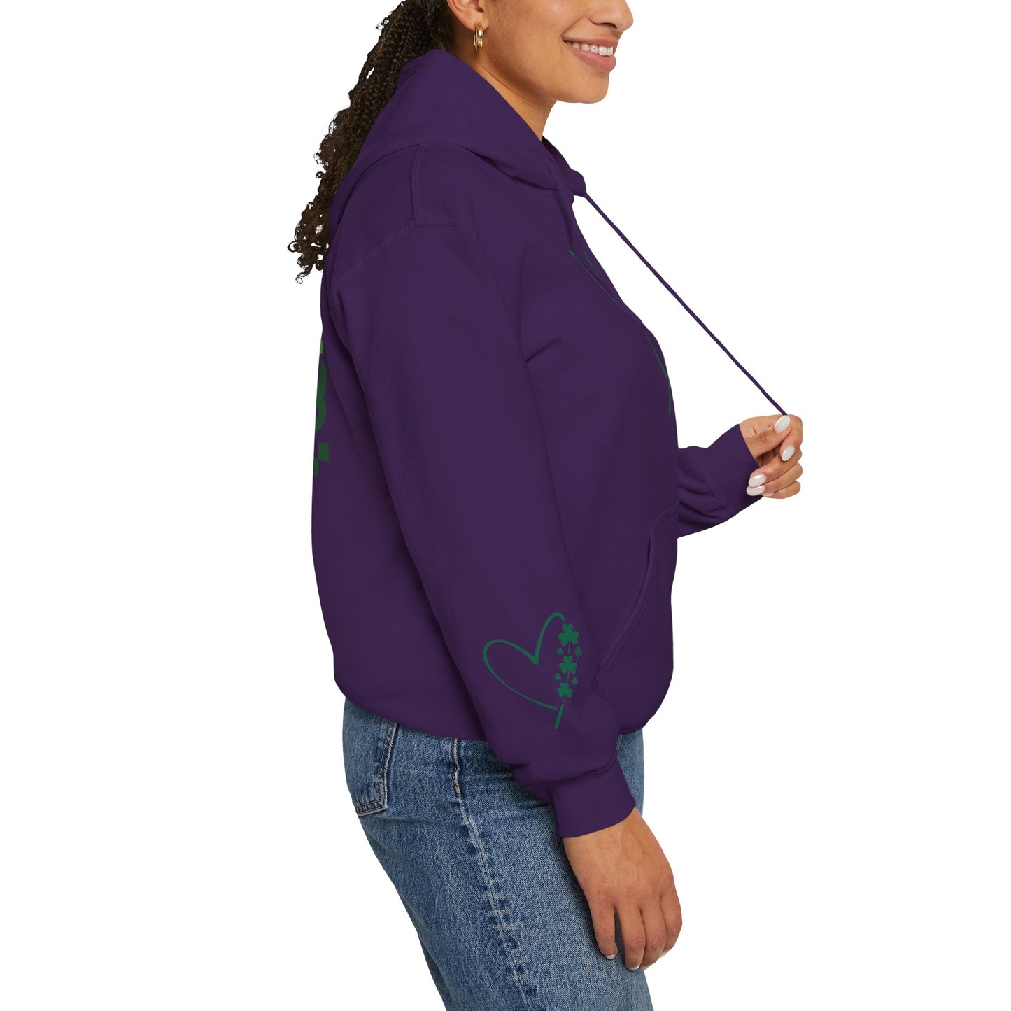 Lucky Heart Floral Hoodie for Unisex - St. Patrick's Day Sweatshirt