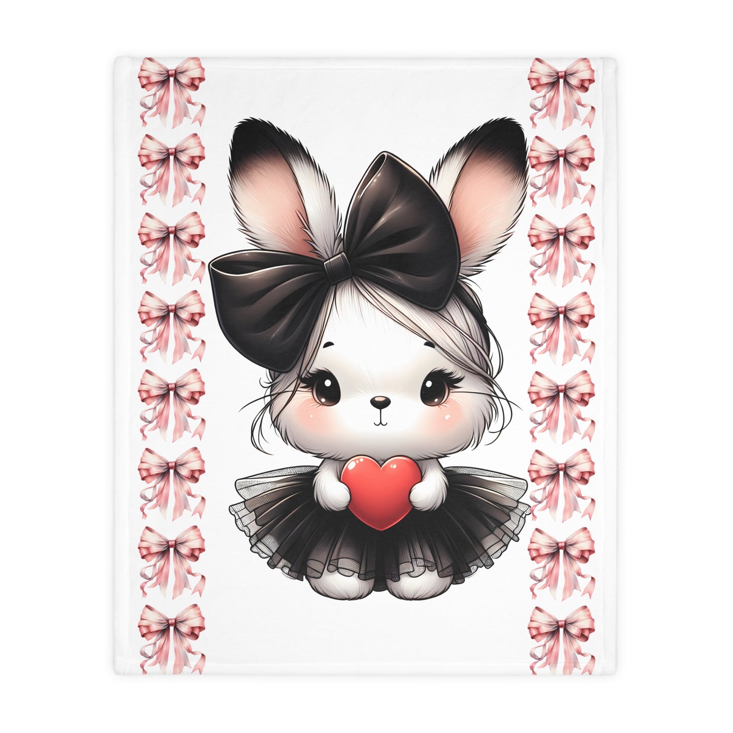 Cute Bunny Love Velveteen Blanket - Two-Sided Print for Cozy Decor