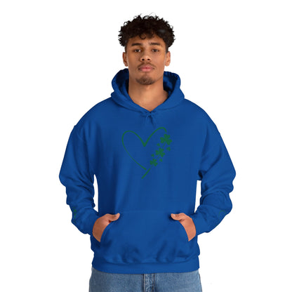 Lucky Heart Floral Hoodie for Unisex - St. Patrick's Day Sweatshirt
