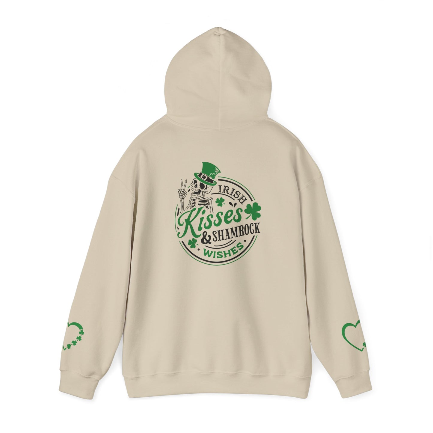 St. Patrick's Day Love Hoodie - Irish Kisses & Shamrock Wishes Sweatshirt