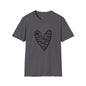 Zebra Heart Unisex Softstyle T-Shirt - Trendy Casual Wear for Animal Lovers