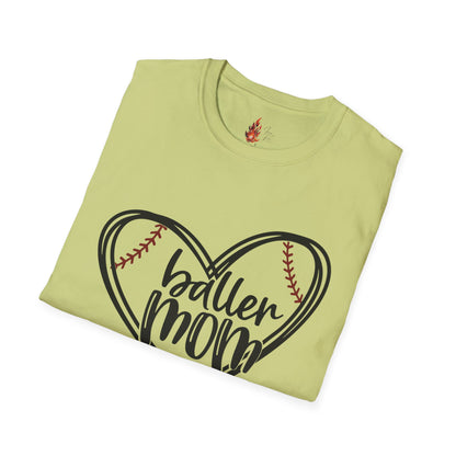 Baller Mom T-Shirt - Unisex Softstyle Tee for Sports Moms
