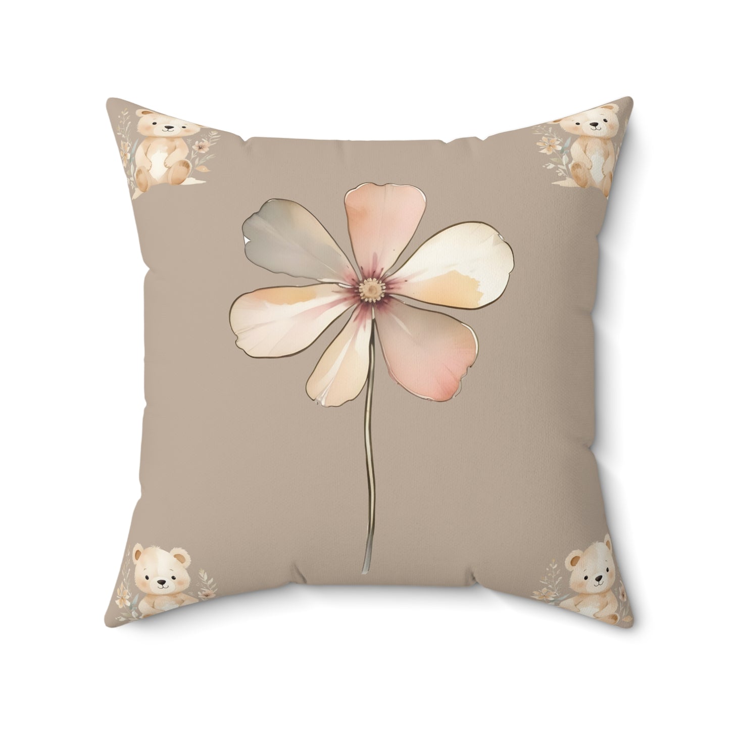 Cute Floral Bear Decorative Pillow for Cozy Spaces