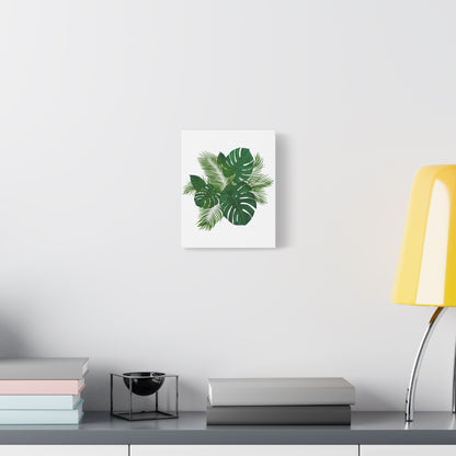 Palm Leaves White Background Matte Canvas