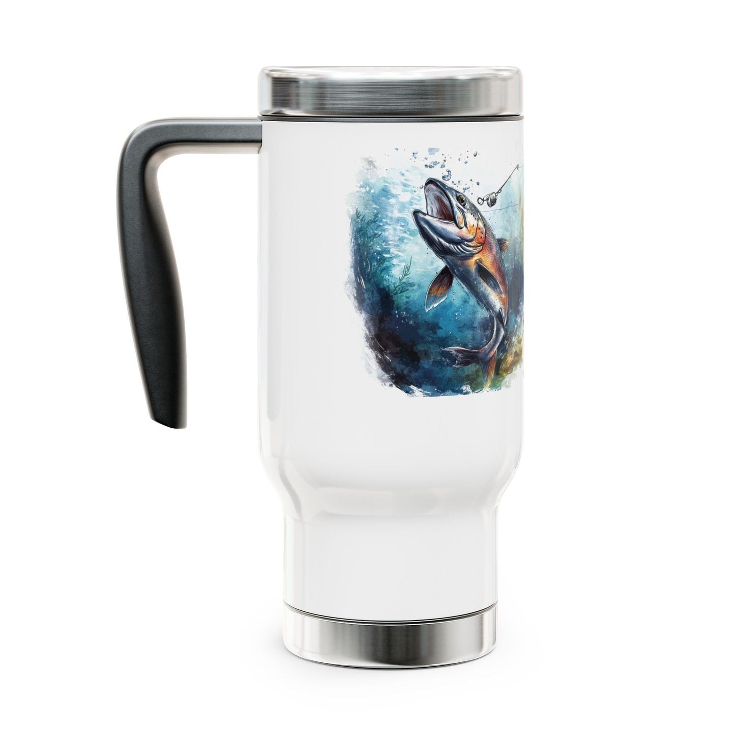"Fish On" Design - Stainless Steel Travel Mug,