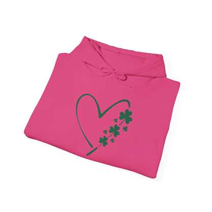 Lucky Heart Floral Hoodie for Unisex - St. Patrick's Day Sweatshirt