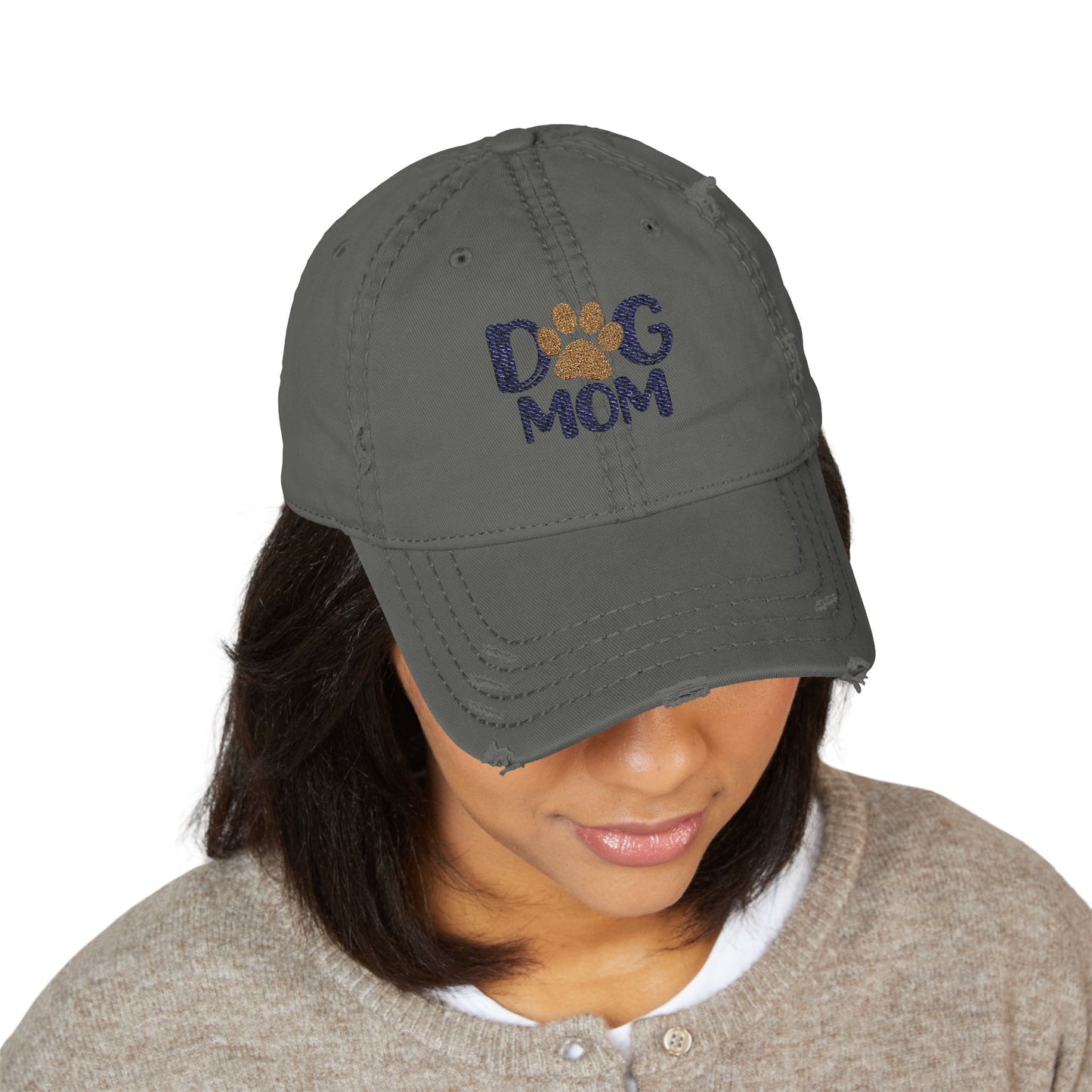 Distressed Dog Mom Hat