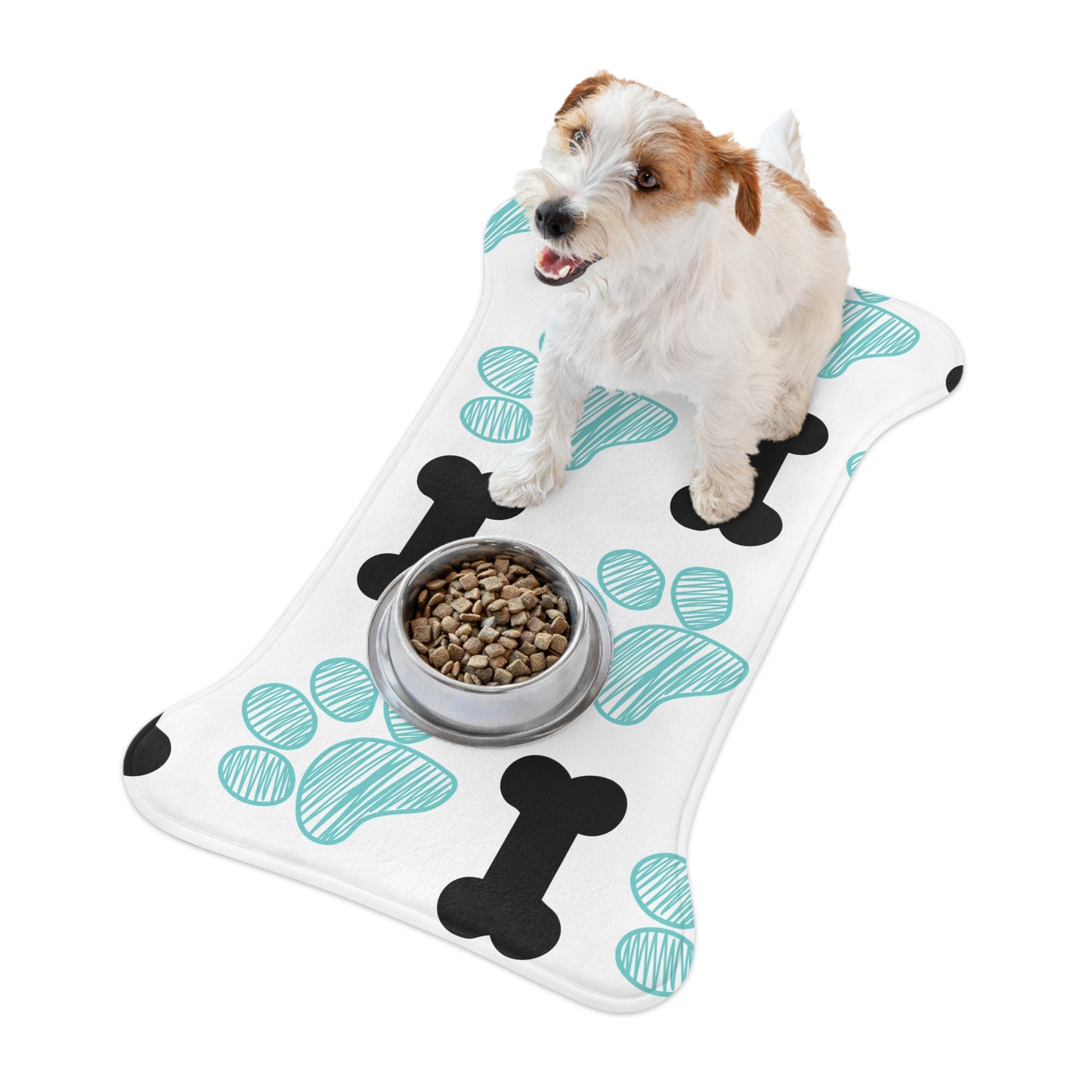 Cute Paw Print Pet Feeding Mat - Fun & Functional Dog Dish Mat