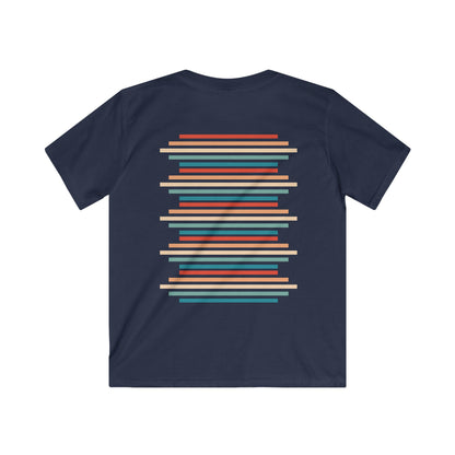 Kids Rainbow Floral Tee - Softstyle T-Shirt with Cute Flower Design