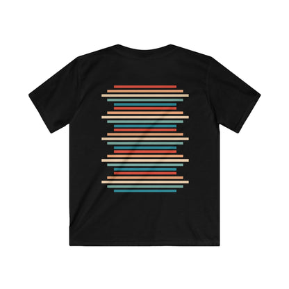 Kids Rainbow Floral Tee - Softstyle T-Shirt with Cute Flower Design