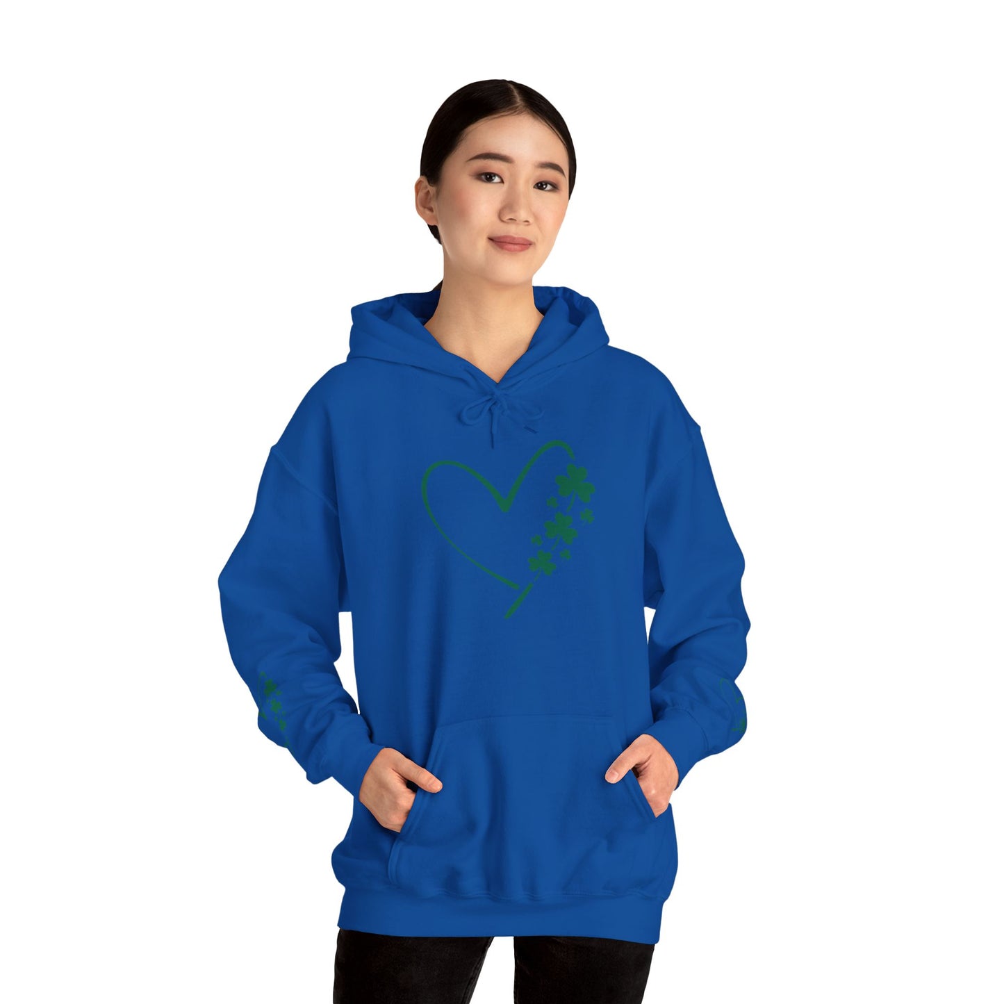 Lucky Heart Floral Hoodie for Unisex - St. Patrick's Day Sweatshirt