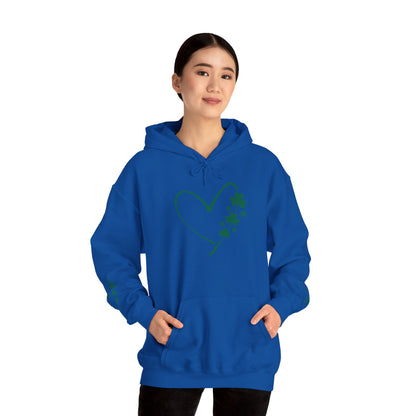Lucky Heart Floral Hoodie for Unisex - St. Patrick's Day Sweatshirt